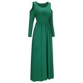 thumbnail image 4 of Vestido Largo Elegante de Manga Larga Recto de Color Liso Con Hombros Descubiertos Para Mujer Odeerbi ODB114197, 4 of 6