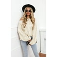 thumbnail image 4 of Pulls Femmes Robe Oversize Manches Longues Sexy hors Épaule Couleur Bloc Pull Pull Tops, 4 of 6