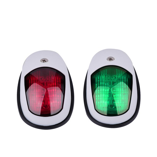 Kenally 2 uds luz de navegación de barco verde y rojo LED marino estribor y luz lateral de puerto para barco yate Skeeter DC 12-24V Bombillas para automóviles No.1 Kenally VI009035-01