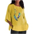 thumbnail image 1 of Camiseta de Manga Corta de la Mujer Casual Cuello Redondo Impresión Superior, Camiseta Ligera para Diario, Fiesta Y Todas las Estaciones, 1 of 4
