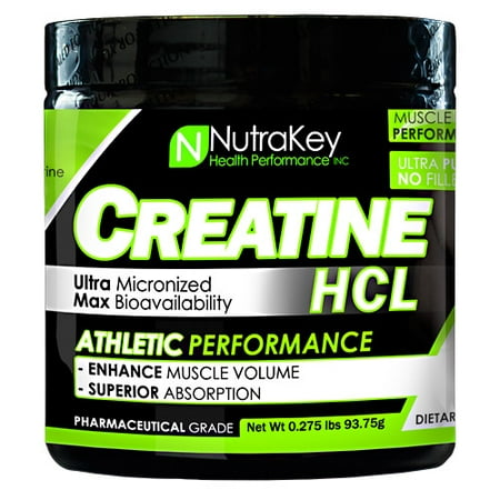 Nutrakey Creatine HCL Unflavored - 125 Scoops (Best Creatine Supplement On The Market)