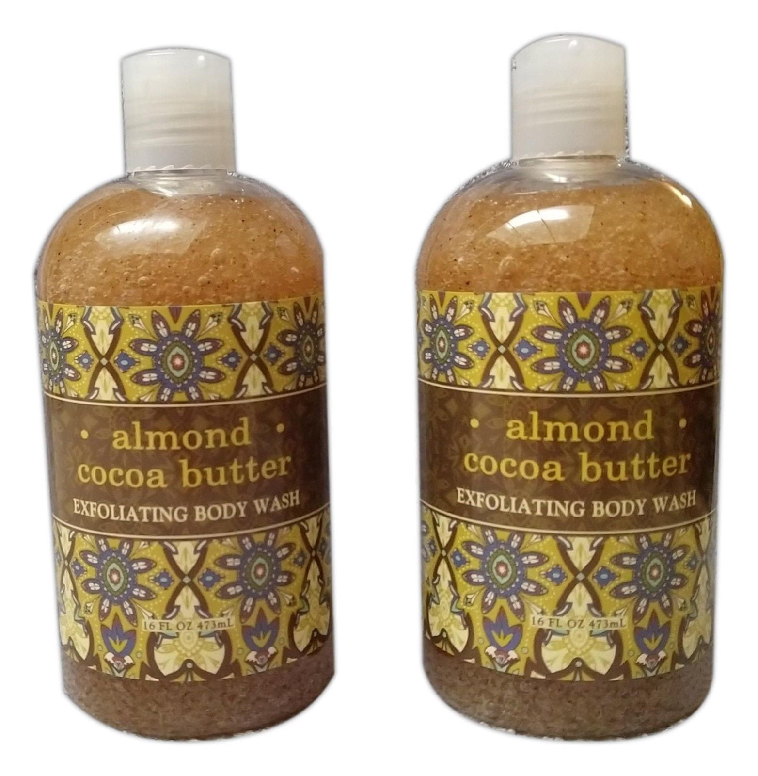 Set of 2 Greenwich Bay ALMOND Cocoa Butter Exfoliating Body Wash, 16 fl