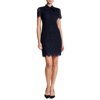 Betsey Johnson Scalloped Lace Sheath Dress with Neck Tie Navy 10