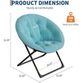 thumbnail image 3 of Adult saucer chair: oversized faux fur lounge chair con gold metal frame, foldable y comfy seat para dormitorio, dorm, o sala de estar (green), 3 of 7