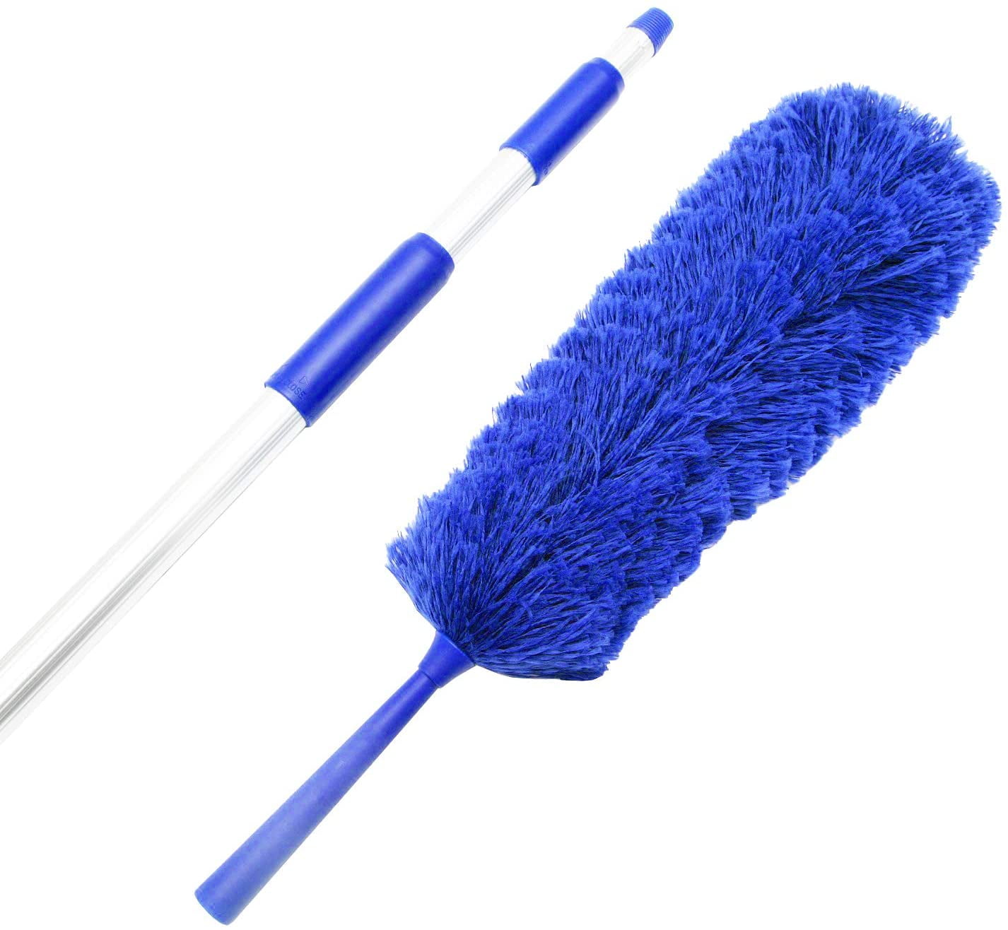 Extendable Reach Cobweb Duster 20 Ft Ceiling Fan 3 Stage Telescoping Pole Brush 