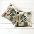 thumbnail image 4 of Ambesonne Monstera Throw Pillow Cover Pack of 2, Nature Mid Century Boho, 2 Pcs-40"x40", Beige Evergreen Sepia, 4 of 5