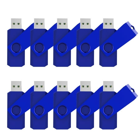 KOOTION 10PCS 1GB USB 2.0 Flash Drive Memory Stick Fold Storage Thumb Stick Pen Swivel Design, (Best Usb 2.0 Pen Drive)
