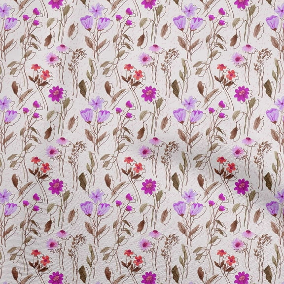 oneOone Rayon Magenta Fabric Floral Quilting Supplies Print Sewing Fabric By The Yard 56 Inch Wide