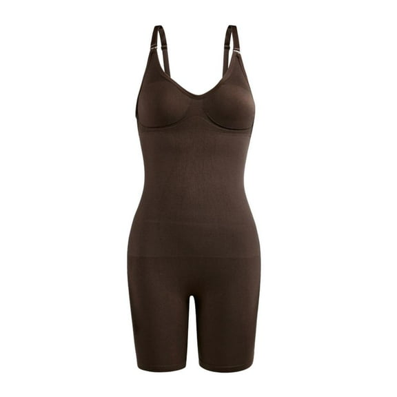 Compress Full Body Shaper Soft Shapewear Bodysuit Coffee