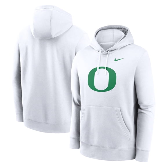 Men's Nike White Oregon Ducks Primetime Club Fleece Pullover Hoodie