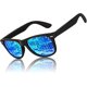 thumbnail image 1 of Gafas de sol polarizadas con marco negro y láminas de color azul hielo para hombres y mujeres, gafas de conducción clásicas anti-UV, gafas de sol con diseño retro de los años 80, 1 of 5