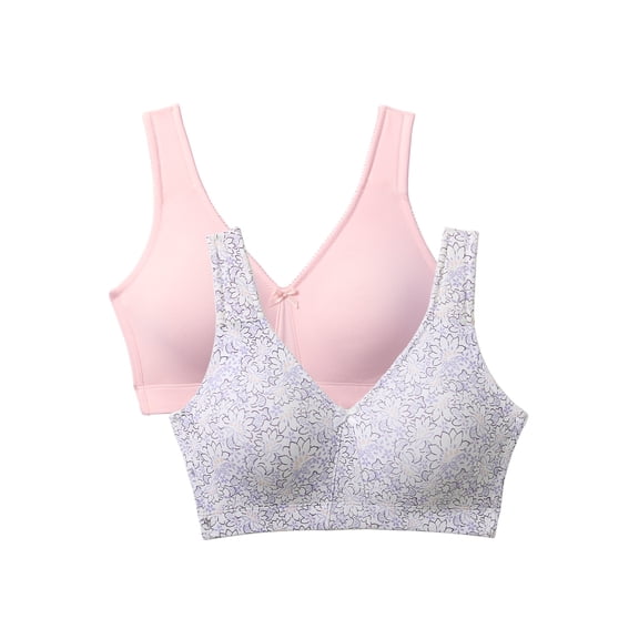 Comfort Choice Women's Plus Size 2-Pack Cotton Full Coverage Bra