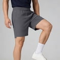 thumbnail image 6 of Men's Casual Shorts Solid Breathable Elastic Waist Side Pockets Soft Lightweight Fabric Relaxed Fit Summer Fashion Shorts Dark Gray L, 6 of 6