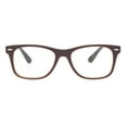 thumbnail image 2 of Matte Rubberized Hipster Horn Rim Spring Hinge Reading Glasses Brown +3.25, 2 of 3