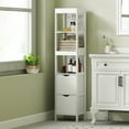 thumbnail image 2 of HOMCOM Armoire de Rangement Étroite pour Salle de Bain, Armoire de Salle de Bain, Blanc, 2 of 10