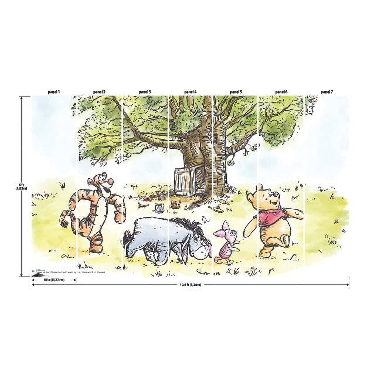Disney's Winnie The Pooh Watercolor Peel & Stick Wallpaper Mural