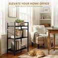 thumbnail image 3 of Atilioo 3 Tiers Bookcase, Wood Bookshelf Tall Display Shelves Storage Organizer for Bedroom, Living Room & Home Office, Black, 3 of 9