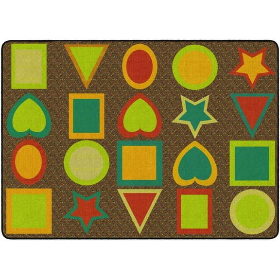 Flagship Carpets FE303-32A 6 ft. x 8 ft. 4 All Kinds of Shapes Muted Rug - Rectangle