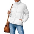 thumbnail image 3 of Winter Fashion Women Casual Zipper Jacket Lightweight Puffer Coat, 3 of 5