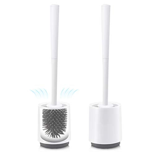 Details about   Toilet Brush and Holder Set Soft TPR Bristles Cleaning Bowl brush For Bathroom