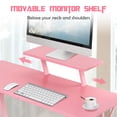 thumbnail image 4 of CL.HPAHKL L Shaped Gaming Desk, Gaming Corner Desk with Monitor Riser Stand 50 Inch PC Desk Computer Table Desk with Large Desktop Studying and Working and Gaming for Home and Work Place, Pink, 4 of 16