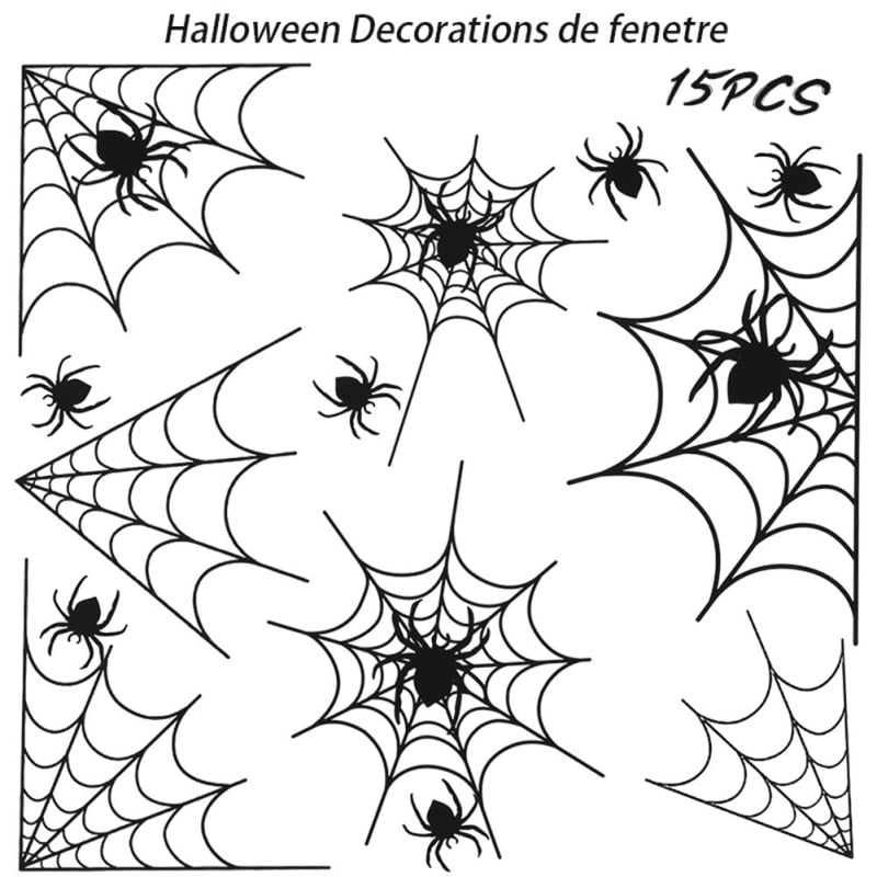 Corner Spider Web VINYL DECAL Halloween horror STICKER decoration October 
