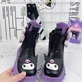 thumbnail image 4 of Botas de felpa de Anime Sanrios Kuromi Hello kittys para niños, botas Martin lindas, botas cortas de PU, zapatos de princesa de dibujos animados, moda Kawaii, 4 of 5
