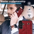 thumbnail image 7 of Dteck for Samsung Galaxy A13 5G Slim Case, Shockproof Premium PU Leather Soft TPU Business Cover with Wrist Strap Kickstand Flip Stand Protection Case, red, 7 of 7