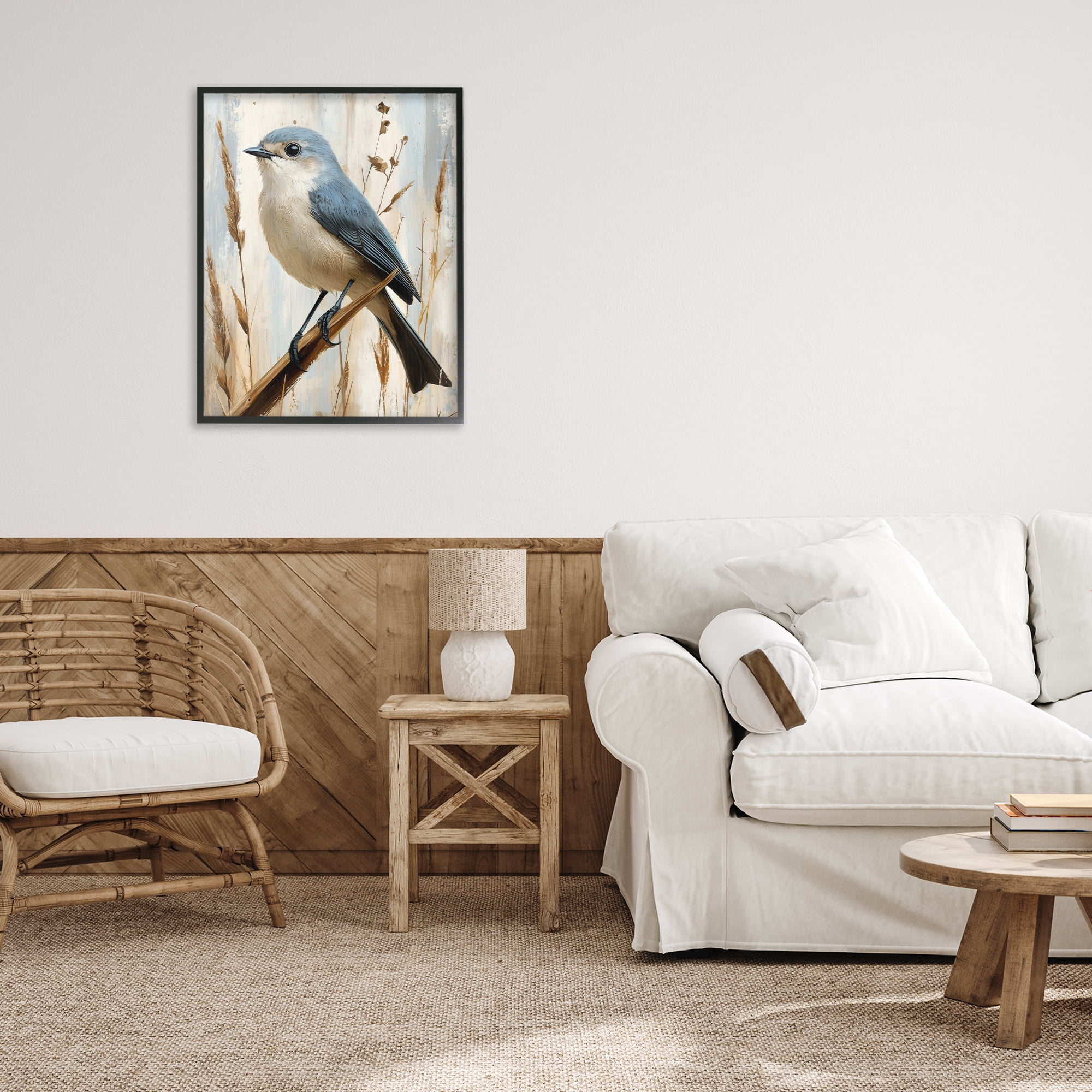 Stupell Industries Bluebird on Tall Glass Perch Black Framed Giclee Art, design by Creative Studio