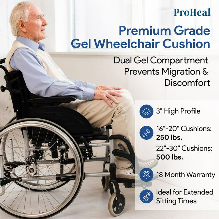 Proheal Gel-infused Memory Foam Wheelchair & Seat Cushion, 3