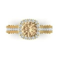 thumbnail image 2 of 2.7ct round cut yellow moissanite 18k yellow gold halo Bridal Wedding Engagement Promise Anniversary Ring for Women size 6.75, 2 of 7