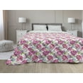 thumbnail image 1 of Shabby Flora Down Alternative Comforter, Summer Spring Romantic Valetines Day Themed Flowers Rose Leaf, Microfiber Quilt for All Season, 5 Sizes, Forest Green Lilac, by Ambesonne, 1 of 3