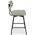thumbnail image 3 of Simpli Home Giselle Contemporary Modern Swivel Counter Height Stool (Set of 2) in Light Grey Polyester Linen, 3 of 14