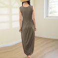 thumbnail image 4 of HomeGardon Nightgowns for Women,Women's Sleepwear,Women's Round Neck Solid Color with Chest Cushion Loose and Comfortable Plus Size Home Skirt,M-XXL, 4 of 7