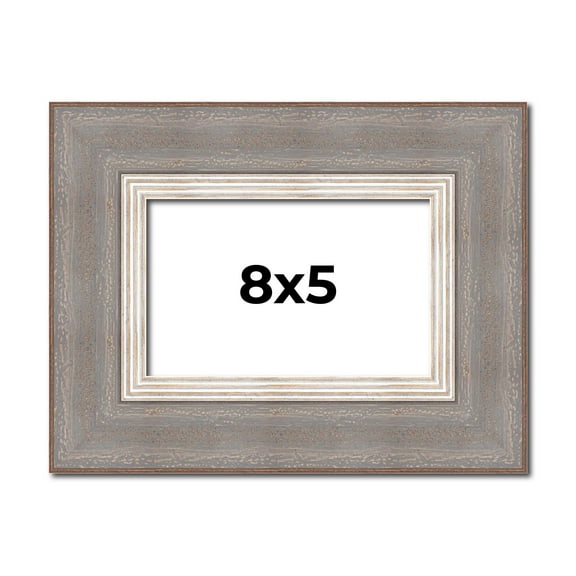 8x5 IN Frame Grey Real Wood Picture Frame Width 2.75 Inches | Interior Frame Depth 0.5 Inches |