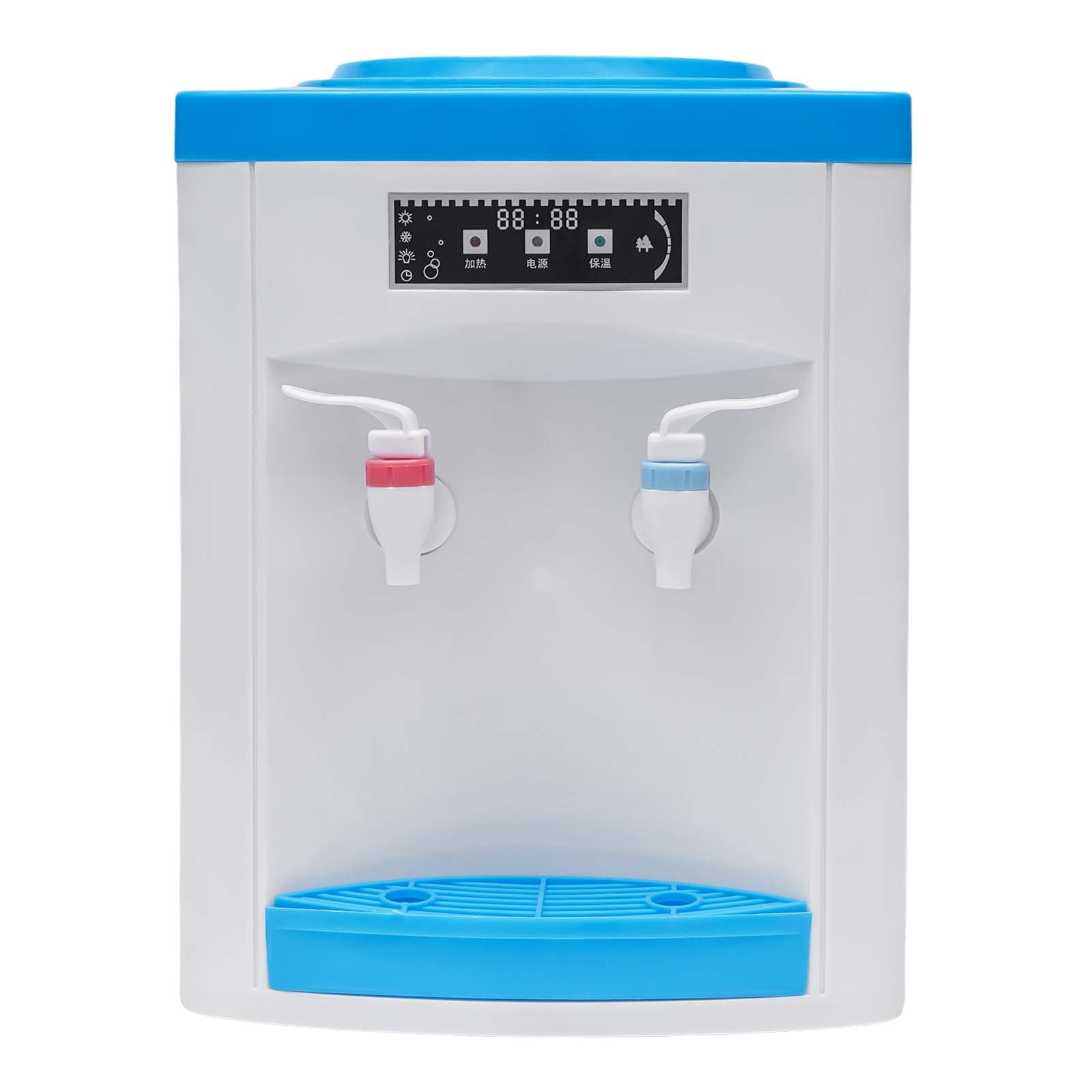 25.5*23.5*33cm 550W White&Blue Desktop Water Cooler Dispenser Top Loading Water Dispenser for 1.1-4.9gal Water Bottles