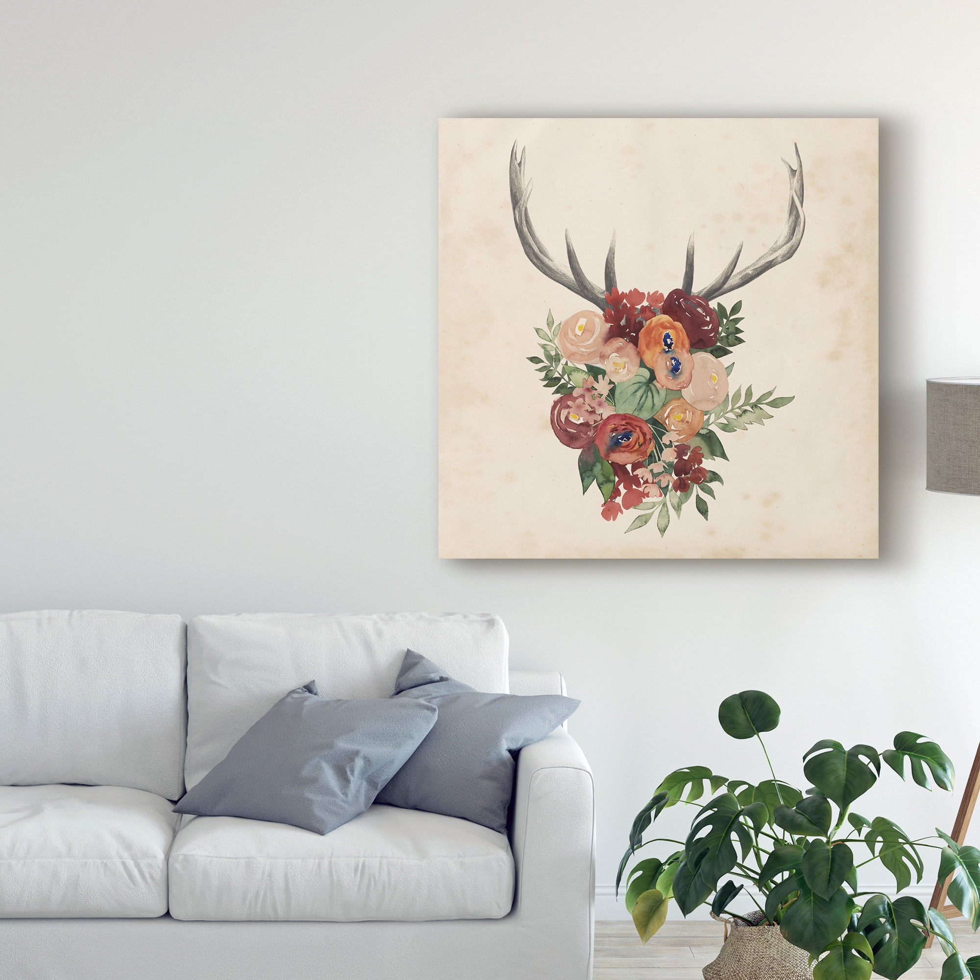 Trademark Fine Art 'Flower Antlers II' Canvas Art by Grace Popp