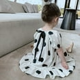 thumbnail image 4 of XBASW Toddler Baby Girls Polka Dot Dress Kids Loose Summer Sundress Cotton Party Tutu Dress 1-7T, 4 of 7