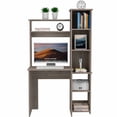 thumbnail image 2 of Gray Melamine - Filled Desk with Six Shelves / Serves Office Purposes, 2 of 3