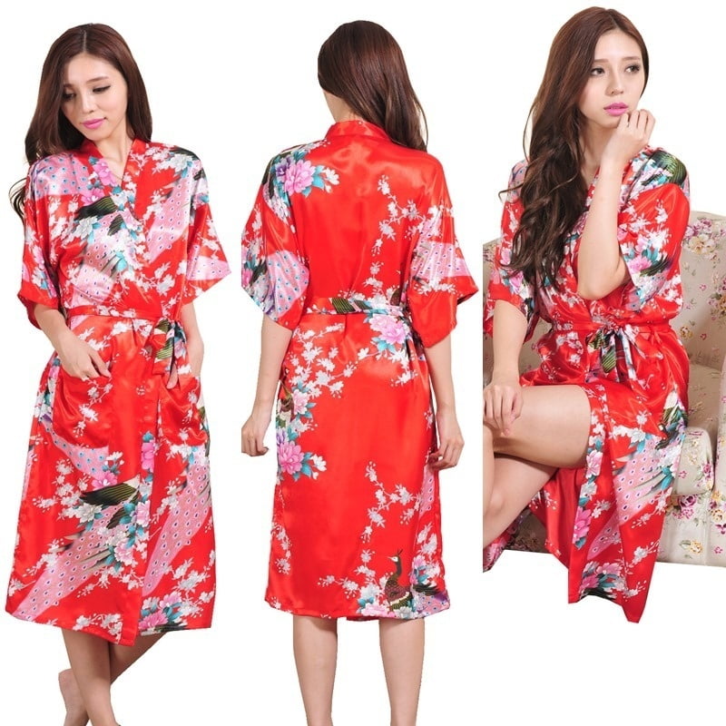 long red silk robe