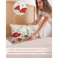 thumbnail image 5 of Red Mushrooms Satin Pillowcase for Hair and Skin with Zipper, Soft Breathable Cooling Silk Pillow Cases, Sage Green Eucalyptus Butterflies Plants Throw Pillow Covers Queen Size 20"x30" Set of 2, 5 of 6