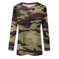 thumbnail image 4 of GIPQJK Womens Camo Shirts Fall Trendy Graphic Long Sleeve Tunic Sweatshirts Tops Crewneck Leisure Comfy Tee Shirts Light Brown,2XL, 4 of 5