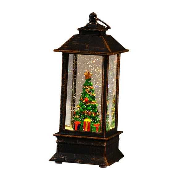 Siruishop Lighted Christmas Snow Globe Lantern Desktop Figurine for Holiday Party Xmas Xmas Tree