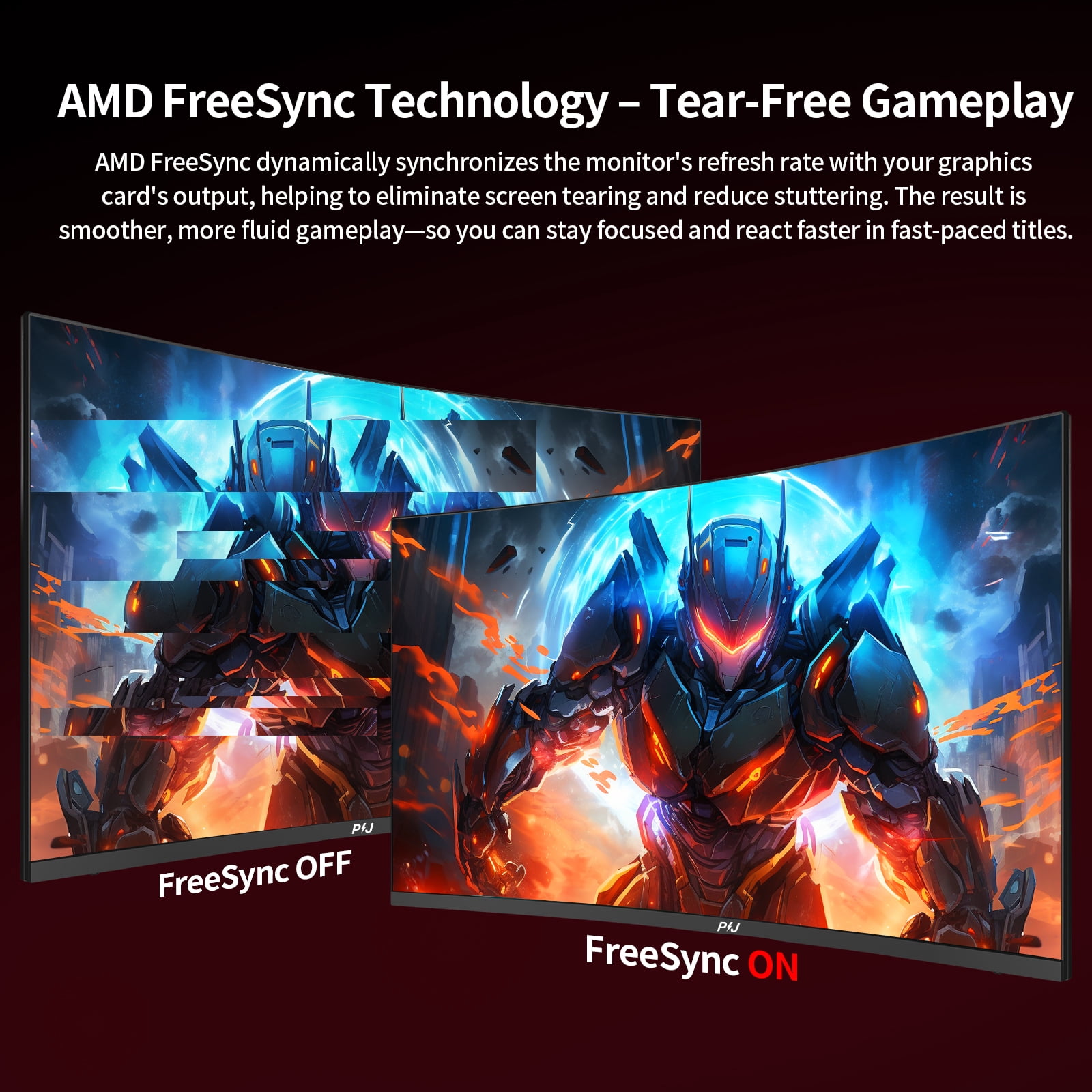 PIJ 32 Inch Curved Gaming Monitor Built-in Speakers, 4K UHD 1500R Immersive Screen, 160Hz Refresh Rate, 1ms, AMD FreeSync, 120% sRGB VA Panel, HDMI 2.1 x2/DP 1.4 x2, Wall Mountable