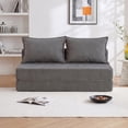 thumbnail image 3 of LEHZROAJ 4-in-1 Folding Sofa Bed , Convertible Sleeper Chair with Pillows, Fodable Mattress Floor Couch for Living Room, Bedroom, Grey, 3 of 10