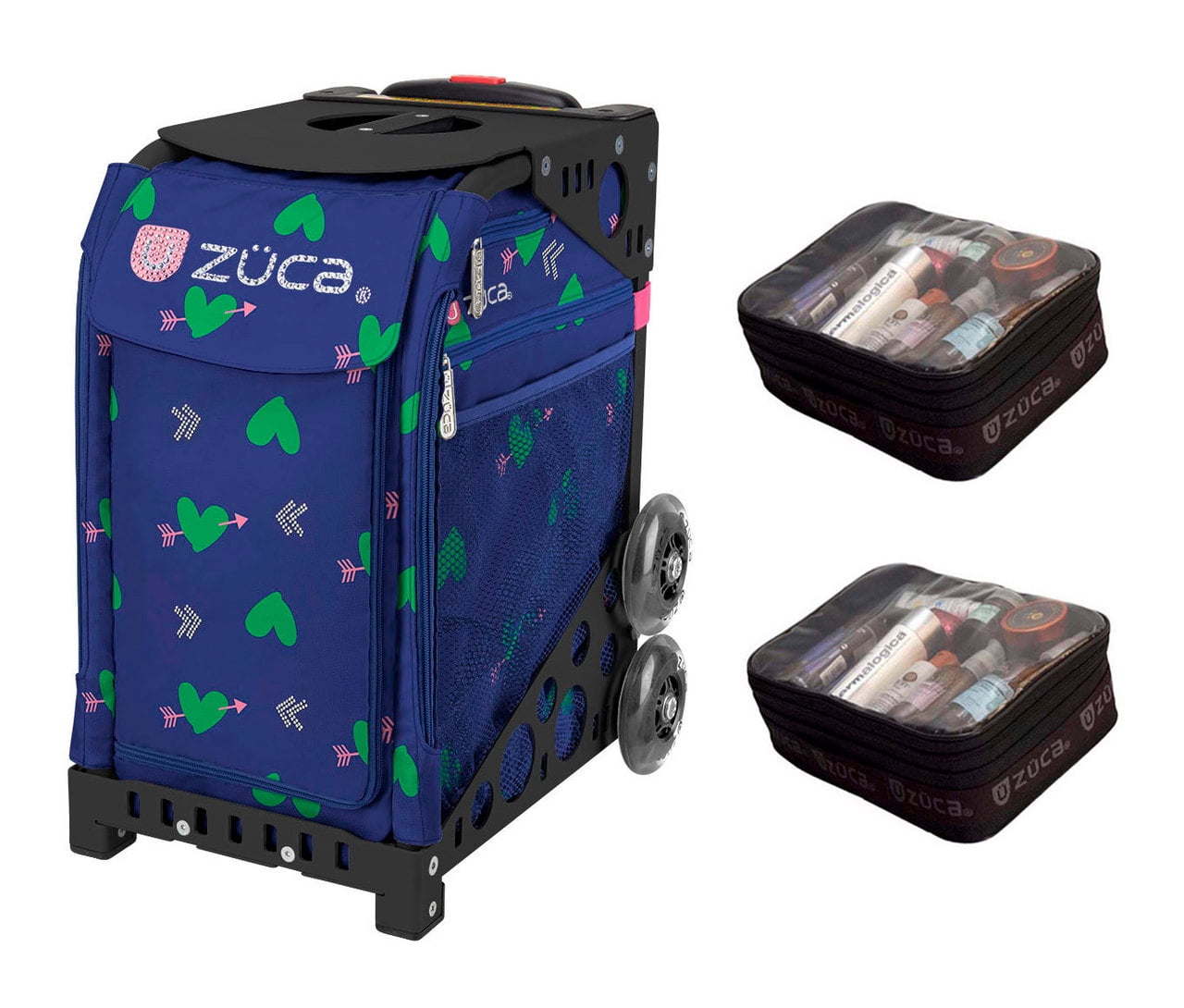 FREE SEAT CUSHION ZUCA Bag CUPID Insert & Purple Frame w/Flashing Wheels 
