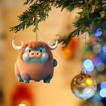 Holloyiver Handmade Christmas Cow Hanging Ornament, B, 0.03 lb