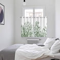 thumbnail image 4 of Wildflower Leaf Kitchen Curtains 63 Inch Length, Green Floral Botanical White Watercolor Grommet Top Bedroom Living Room Curtains, Light Filtering Cafe Curtain Drapes 2 Panels Set 104''x63'', 4 of 9