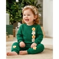 thumbnail image 4 of 6 Months Baby Girls Clothes 12 Months Girl 2PCS Fall Winter Outfits Cute Flower Infant Girls Long Sleeve Sweatshirt Top Pants Clothing Set Green, 4 of 6