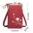 thumbnail image 2 of Women’s Mini Vertical Crossbody Phone Bag - Clip Closure Sling Body Wallet, Small Niche Purses for Carrying Mobile Phones, Durable Bag for Daily Use & Travel, Stylish Accessory, 7*4*2in, Wine, 2 of 8